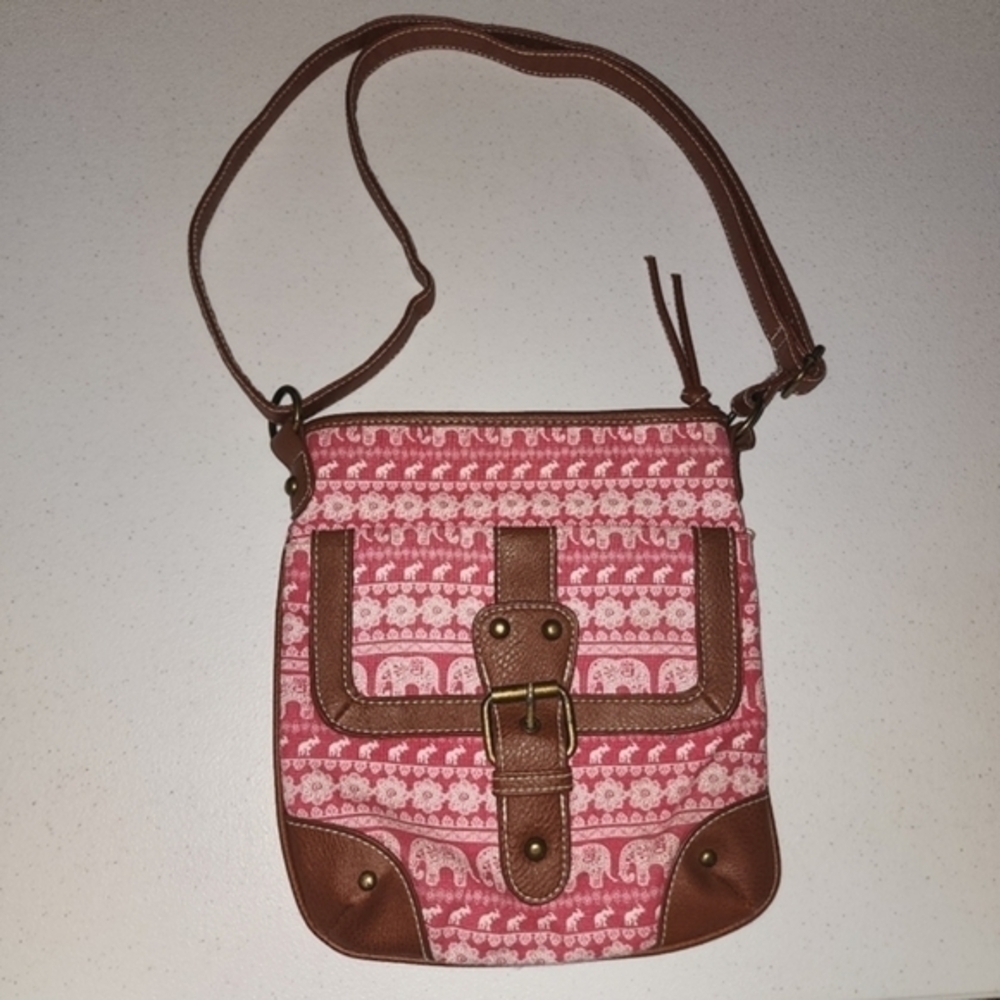 Boho Floral Elephant Print Crossbody Bag